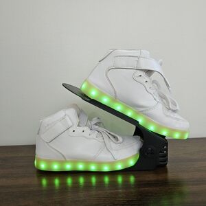 Kids LED Light-Up Sneakers - White Multi-color Lights